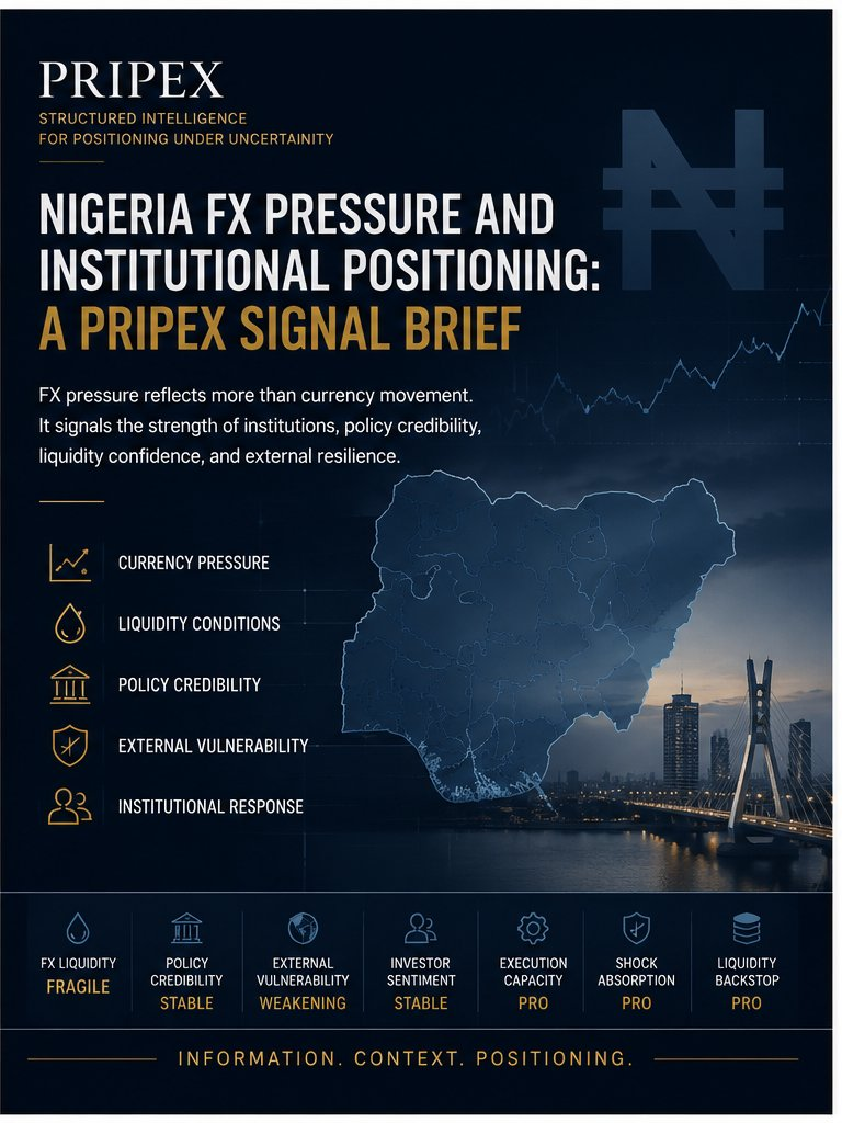 Nigeria FX Pressure and Institutional Positioning: A PRIPEX Signal Brief